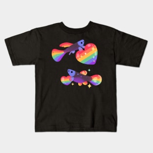 Rainbow guppy7 Kids T-Shirt